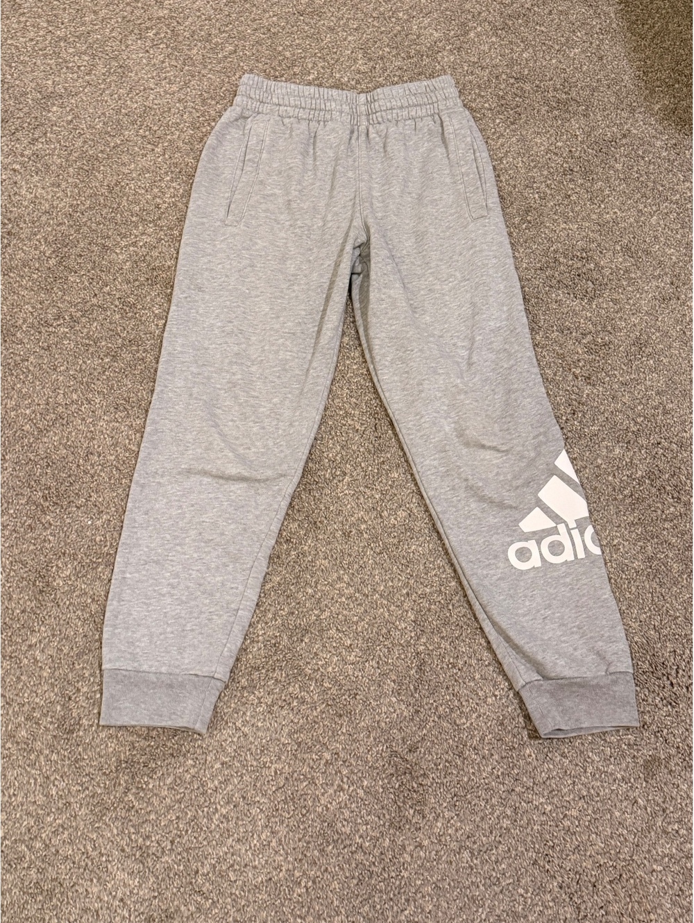 Adidas Youth Gray Fleece Jogger Sweatpants Size Medium 10/12